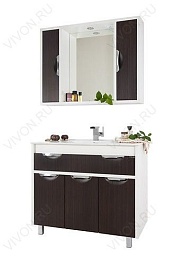 Водолей Зеркальный шкаф "Габи 100" венге/белый – фотография-3